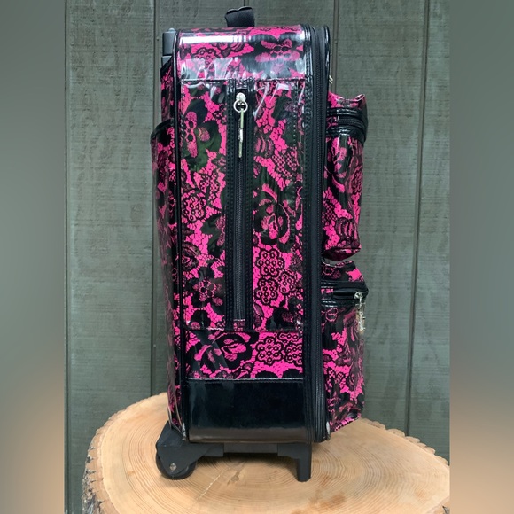 Betsey Johnson 90s Vintage Lace Rolling Suitcase - Picture 7 of 10
